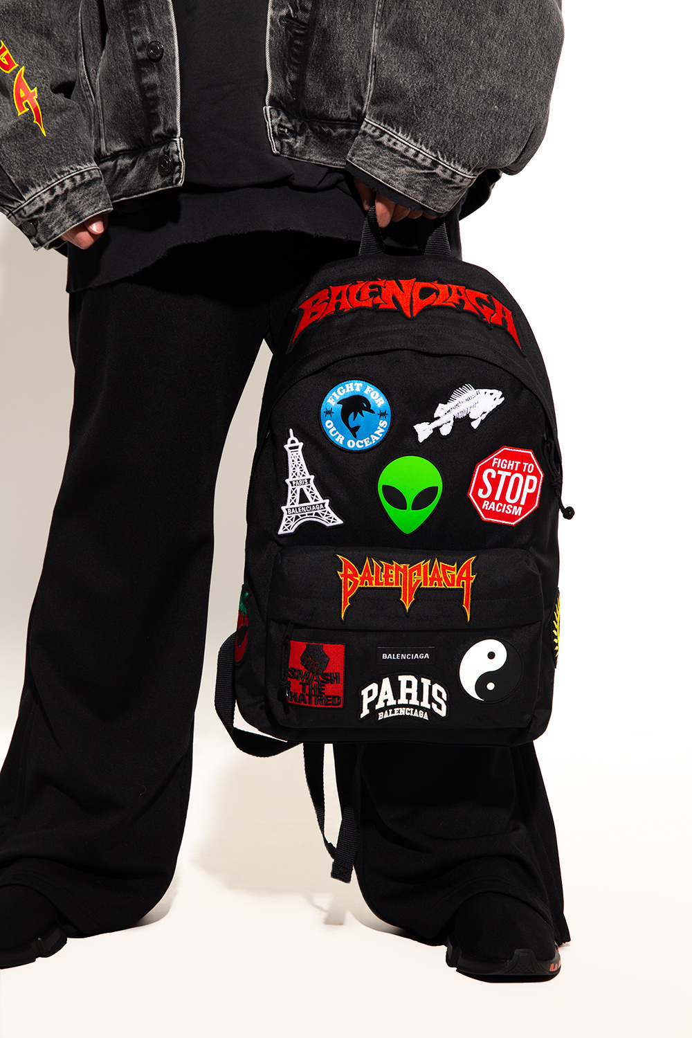 Backpack with patches Balenciaga - SchaferandweinerShops